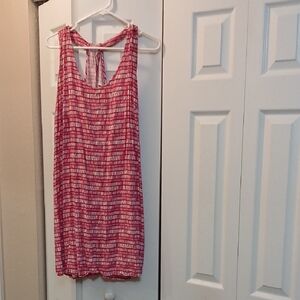 Old Navy Red and White Patterned Dress